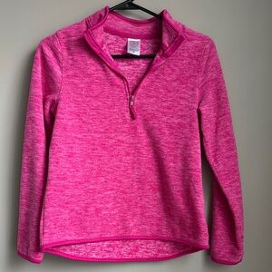 Girls Athletic Pink Half-Zip Pullover Fleece XL